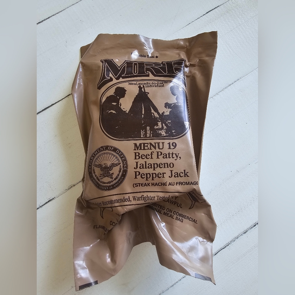 MRE Meal: Beef Patty, Jalapeno Pepper Jack